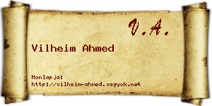 Vilheim Ahmed névjegykártya